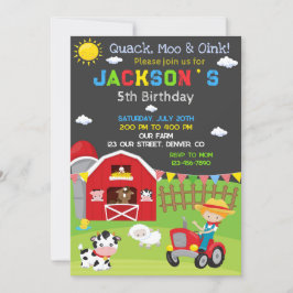 ファームの誕生日の招待ランチカウボーイパーティー招待状 招待状