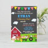 ファームの誕生日の招待レッドバーンパーティー招待状 招待状 (スタンド正面)