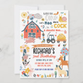 ファームの誕生日パーティーへの招待 招待状 (正面)