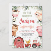 ファームの誕生日パーティーへの招待 招待状 (正面)