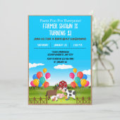 ファームの誕生日パーティーへの招待 招待状 (スタンド正面)