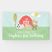 ファームの誕生日パーティー歓迎の看板バナー 横断幕 (横)