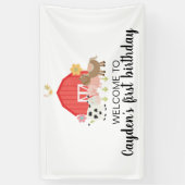 ファームの誕生日パーティー歓迎の看板バナー 横断幕 (縦)