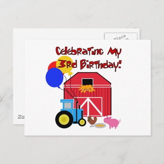 ファームの誕生日Tシャツとギフト ポストカード (正面/裏面)