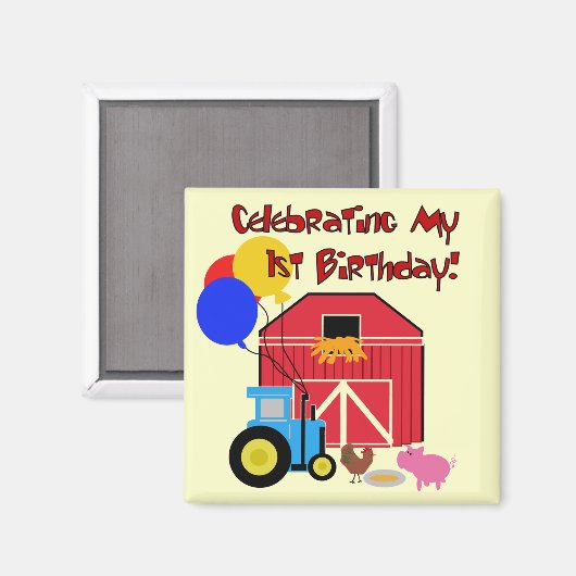 ファームの誕生日Tシャツとギフト マグネット (正面/裏面)