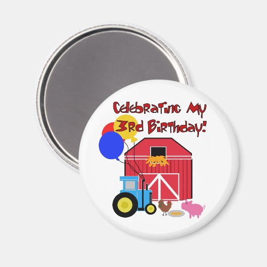 ファームの誕生日Tシャツとギフト マグネット (正面/裏面)