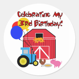 ファームの誕生日Tシャツとギフト ラウンドシール