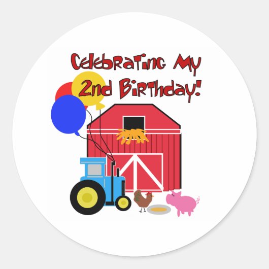 ファームの2番目の誕生日 ラウンドシール (正面)