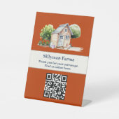 ファームをテーマにしたマーケットテーブルQRコード記号 台座サイン (正面)