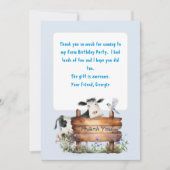 ファームをテーマにした誕生日ありがとうメッセージカード 招待状 (正面)