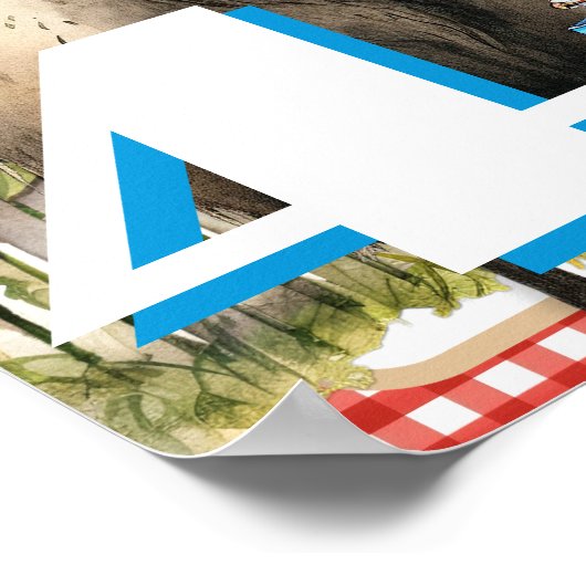 ファームをテーマにした誕生日パーティー歓迎サイン ポスター (角)