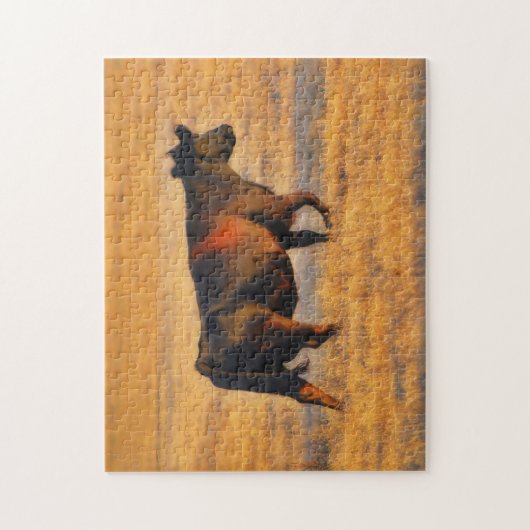 ファームアかわいらしートアンガスカウアットサンセットパズル ジグソーパズル (縦)