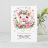 ファームアドベンチャーピンクピレットガールベビーシャワー 招待状 (スタンド正面)