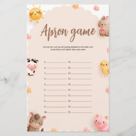 ファームアニマルエプロンブライダルシャワーゲーム