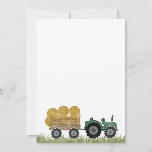 ファームアニマルガールギンガム納屋周囲の庭誕生日パーティー 招待状 (裏面)