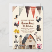 ファームアニマルキッズ農家誕生日パーティー 招待状 (正面)