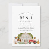 ファームアニマルキッズ農家1st誕生日パーティー 招待状 (正面)