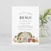 ファームアニマルキッズ農家1st誕生日パーティー 招待状 (スタンド正面)