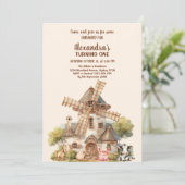 ファームアニマルキッズ農家1st誕生日パーティー 招待状 (スタンド正面)