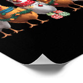 ファームアニマルキュートクリスマスホリデーおもしろいチキンキリスト ポスター (角)