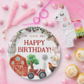 ファームアニマルキュートレッド納屋周囲の庭ファーム ペーパープレート (パーティー)