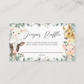 ファームアニマルグリーンリー納屋周囲の庭ベビーおむつラッフル エンクロージャーカード (正面)