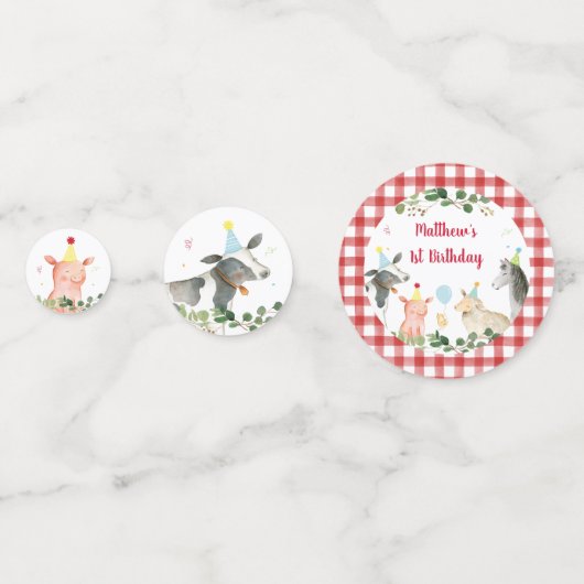 ファームアニマルグリーンリー誕生日 コンフェッティ (正面)