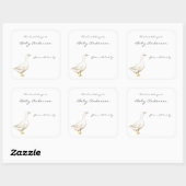 ファームアニマルグースベイビーシャワー蔵書票 スクエアシール (シート)