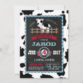 ファームアニマルコウィドジンガムカントリーボーイ誕生日 招待状 (正面)