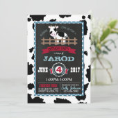 ファームアニマルコウィドジンガムカントリーボーイ誕生日 招待状 (スタンド正面)