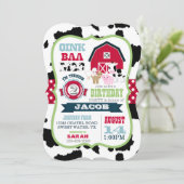 ファームアニマルコウィドジンガムカントリーボーイ誕生日 招待状 (スタンド正面)