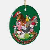 ファームアニマルズカスタムクリスマスお名前と日付 セラミックオーナメント (右)