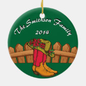 ファームアニマルズカスタムクリスマスお名前と日付 セラミックオーナメント (裏面)