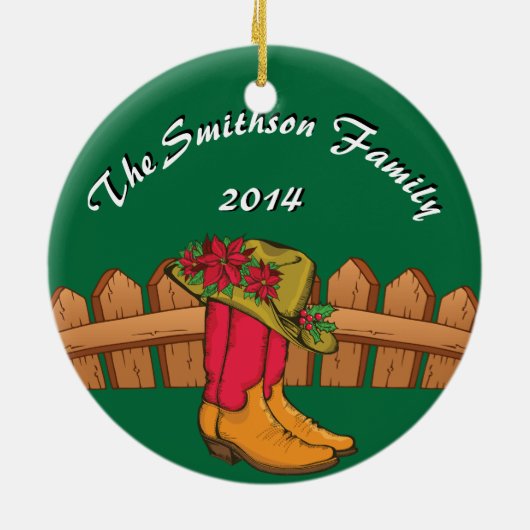 ファームアニマルズカスタムクリスマスお名前と日付 セラミックオーナメント (裏面)