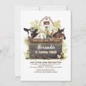 ファームアニマルズカントリー誕生日招待状 招待状 (正面)