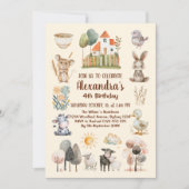 ファームアニマルズカントリー誕生日 招待状 (正面)