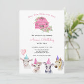 ファームアニマルズガール誕生日招待状 招待状 (スタンド正面)