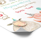 ファームアニマルズサファリファースト誕生日ボーイマイルストーン ポスター (角)