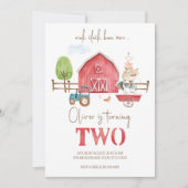 ファームアニマルズテーマセカンド誕生日招待状 招待状 (正面)