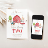 ファームアニマルズテーマセカンド誕生日招待状 招待状