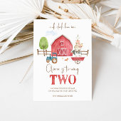 ファームアニマルズテーマセカンド誕生日招待状 招待状