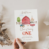 ファームアニマルズテーマファースト誕生日招待状 招待状