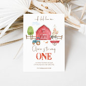 ファームアニマルズテーマファースト誕生日招待状 招待状