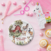 ファームアニマルズハッピーバースデーパーティー ペーパープレート (パーティー)