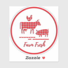 ファームアニマルズバンダナプリントビニールカーデカール シール