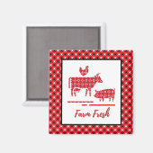 ファームアニマルズバンダナプリント マグネット (正面/裏面)