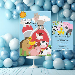 ファームアニマルズピグダックカウヘイバーン誕生日招待状 招待状