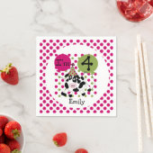 ファームアニマルズピンクカウズ4th誕生日紙ナプキンス スタンダードカクテルナプキン (インサイチュ)