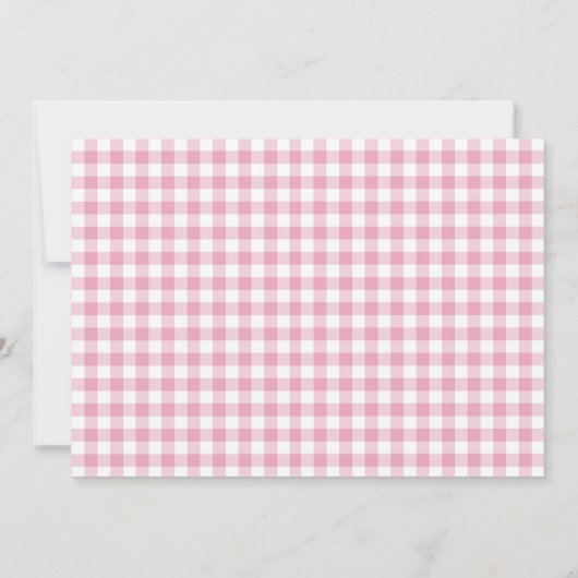 ファームアニマルズピンクガール誕生日写真招待状 サンキューカード (裏面)