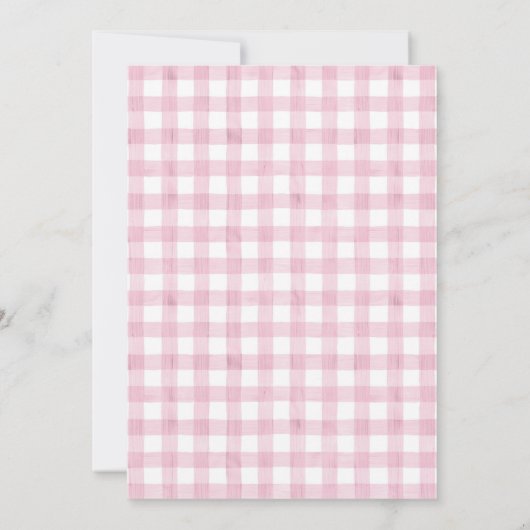 ファームアニマルズピンクジンガムガールファースト誕生日 招待状 (裏面)